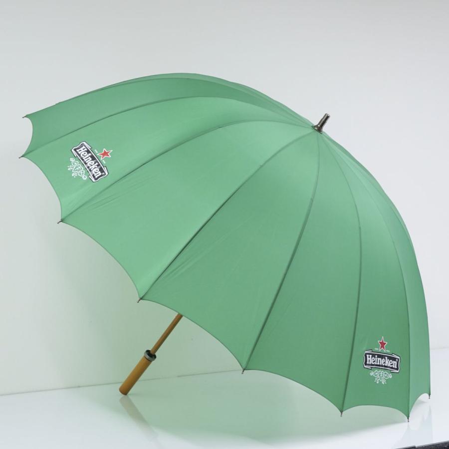 16本骨傘 ゴルフ傘 USED品 ハイネケン グリーン スポーツ 特大 75cm 