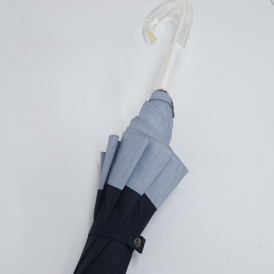 日傘 サンバリア100 完全遮光日傘 USED品 ネイビー コンビ UV 遮光 遮
