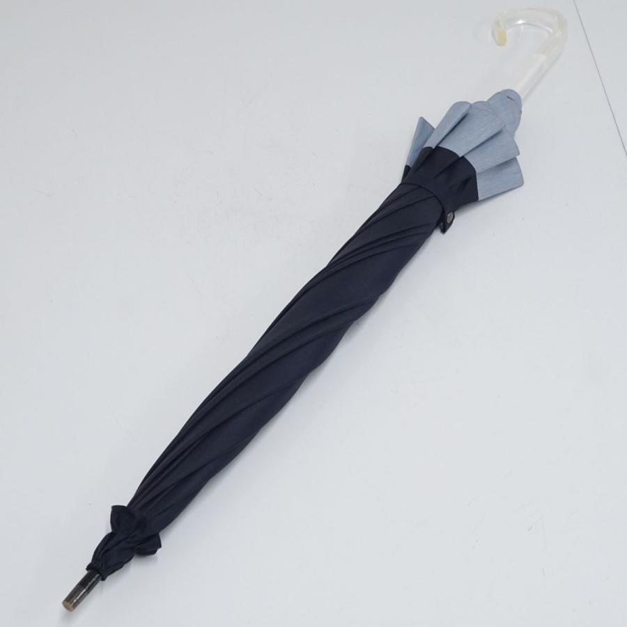 日傘 サンバリア100 完全遮光日傘 USED品 ネイビー コンビ UV 遮光 遮