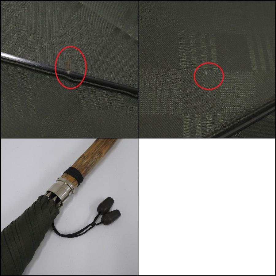 傘 WAKO 銀座和光 USED品 紳士傘 チェス グリーン コンゴ手元 タッセル