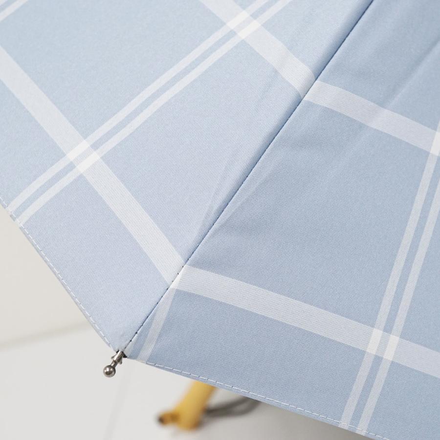 完全遮光日傘 サンバリア100 USED品 Sサイズ チェック ブルー