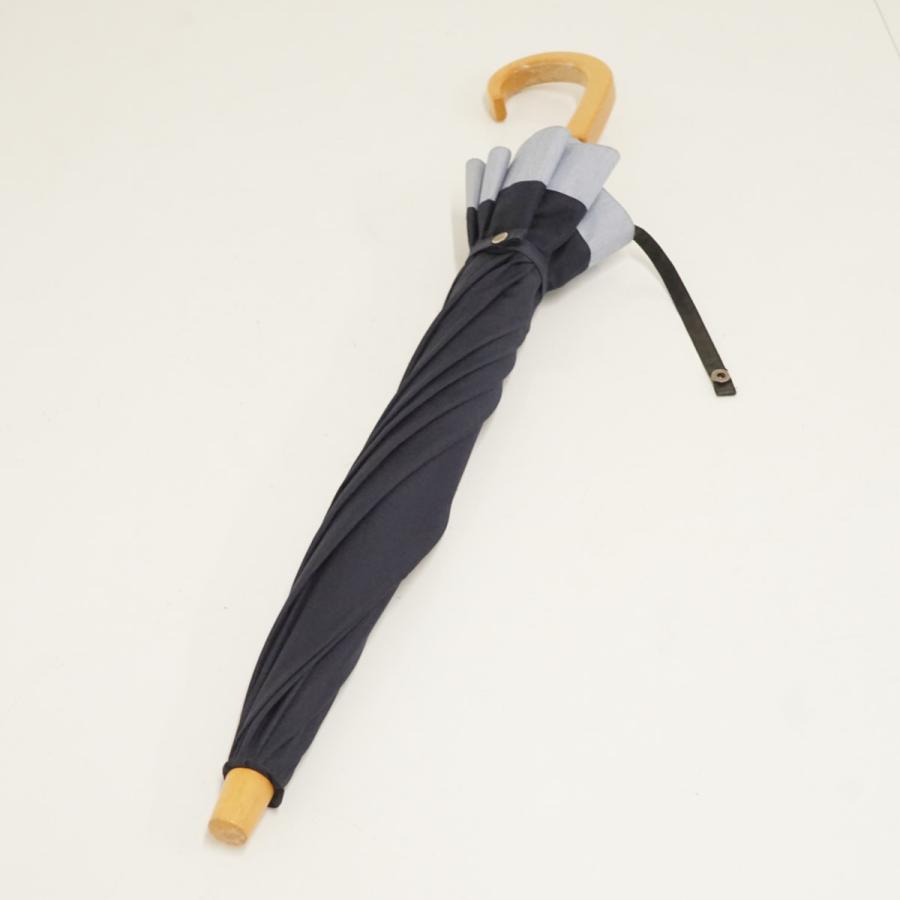 サンバリア100 完全遮光折日傘 USED品 2段折 コンビ ネイビー フロスト