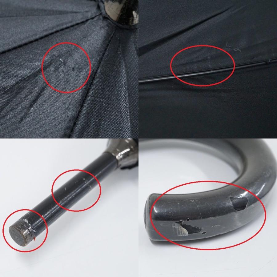 傘 YSL イヴサンローラン USED美品 紳士傘 ロゴ ブラック グラス