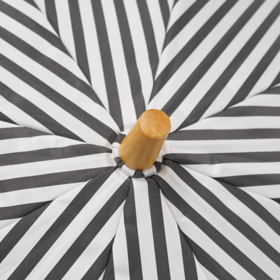 サンバリア100 完全遮光日傘 USED超美品 白黒ストライプ フリル S
