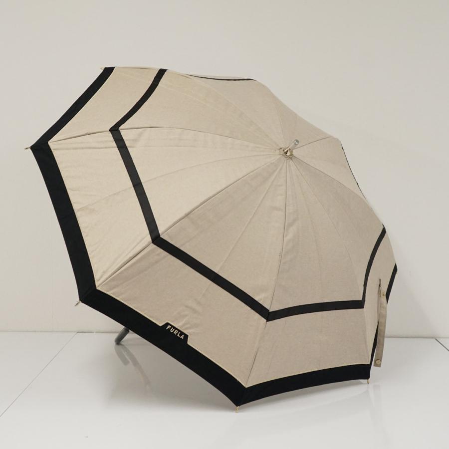 【新品未使用】FURLAフルラ 晴雨兼用日傘 FURLA（フルラ） 晴雨兼用日傘 USED美品 UV 一級遮光 ベージュ