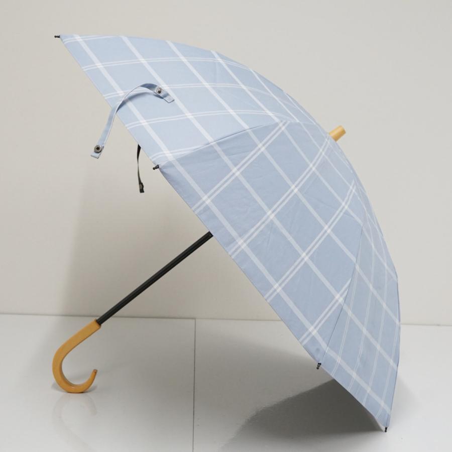 SUN BARRIER 100 折りたたみ日傘 50cm 完全遮光折日傘 サンバリア100 USED品 2段折 チェック ブルー UV 遮熱