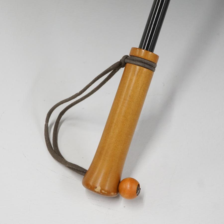 完全遮光折日傘 サンバリア100 USED美品 2段折 フロストグレー 木製