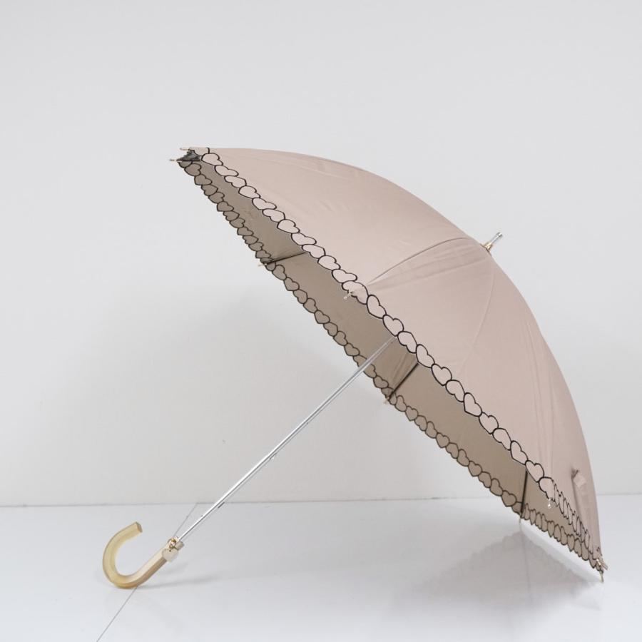 FURLA（フルラ） 日傘 晴雨兼用 チャーム ハート刺繍 USED美品 モカ