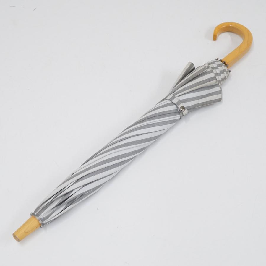 美品＊日傘 サンバリア100＊ 完全遮光日傘 グレー ストライプ＊ M 55cm 2段折 大判 / ストライプ | 完全遮光日傘｜サンバリア100