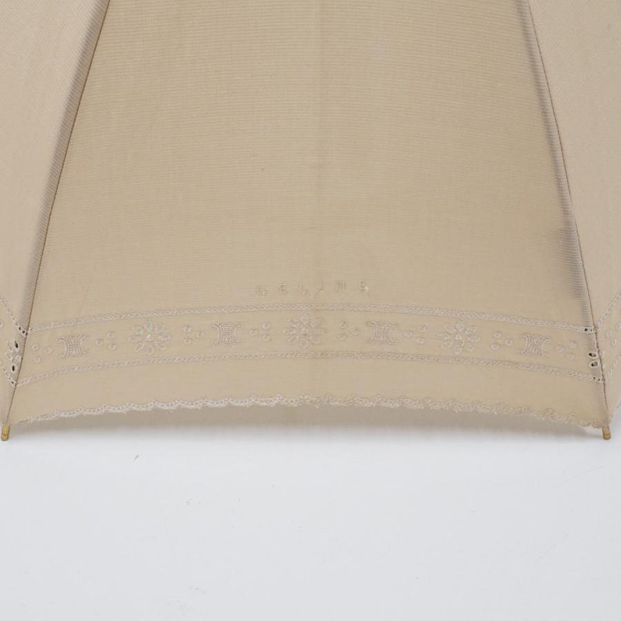 CELINE 日傘 セリーヌ USED美品 レディース 長傘 マカダム 刺繍