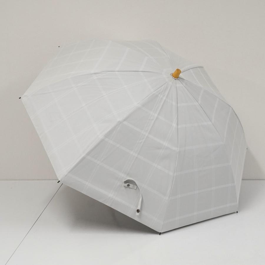 サンバリア100 完全遮光折日傘 USED美品 2段折 チェック ホワイト UV