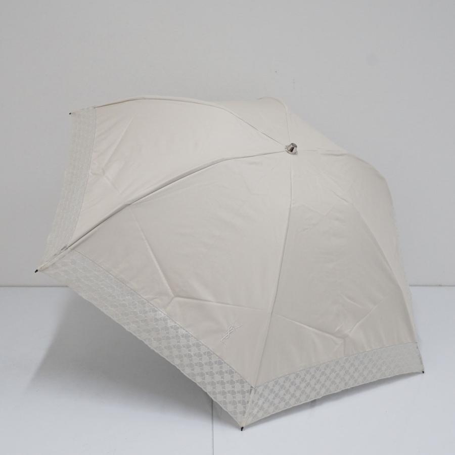 ★美品 イヴサンローラン サマーシールド 遮光遮熱 折りたたみ日傘 ハートロゴ 晴雨兼用日傘 YSL イヴサンローラン USED品 東レ サマーシールド