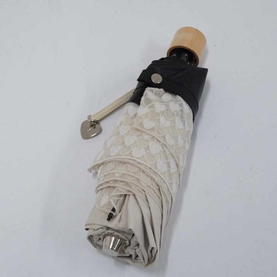 ★美品 イヴサンローラン サマーシールド 遮光遮熱 折りたたみ日傘 ハートロゴ 晴雨兼用日傘 YSL イヴサンローラン USED品 東レ サマーシールド