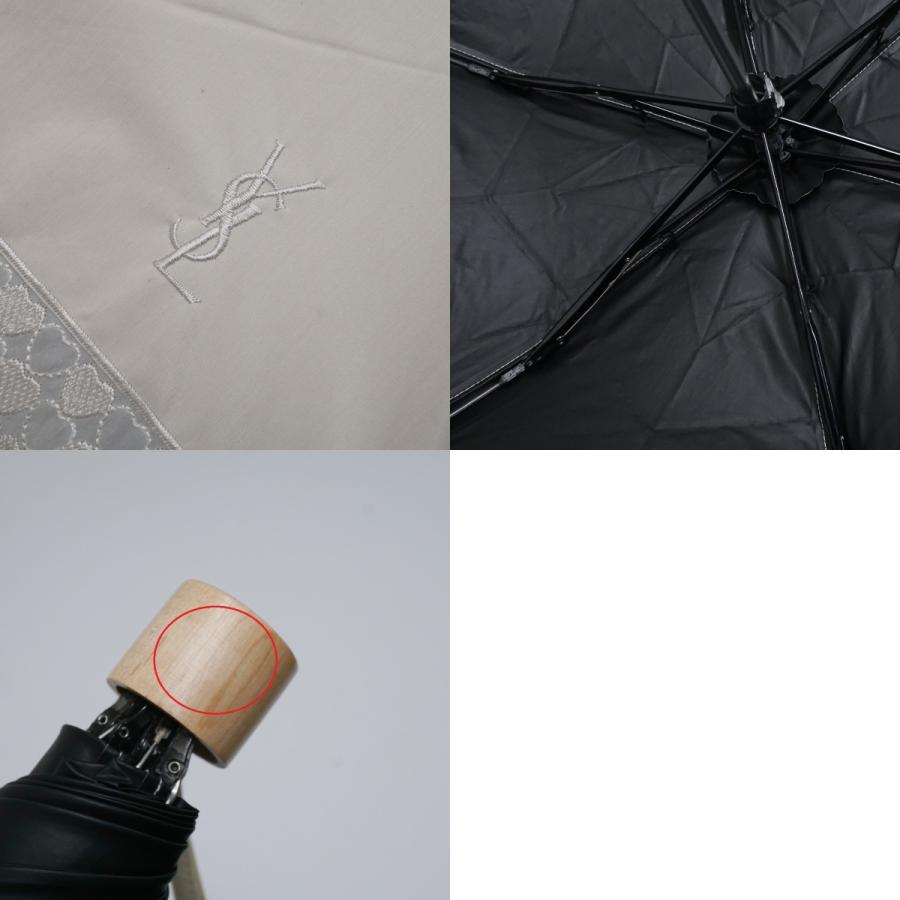 ★美品 イヴサンローラン サマーシールド 遮光遮熱 折りたたみ日傘 ハートロゴ ☆美品 イヴサンローラン サマーシールド 遮光遮熱 折りたたみ