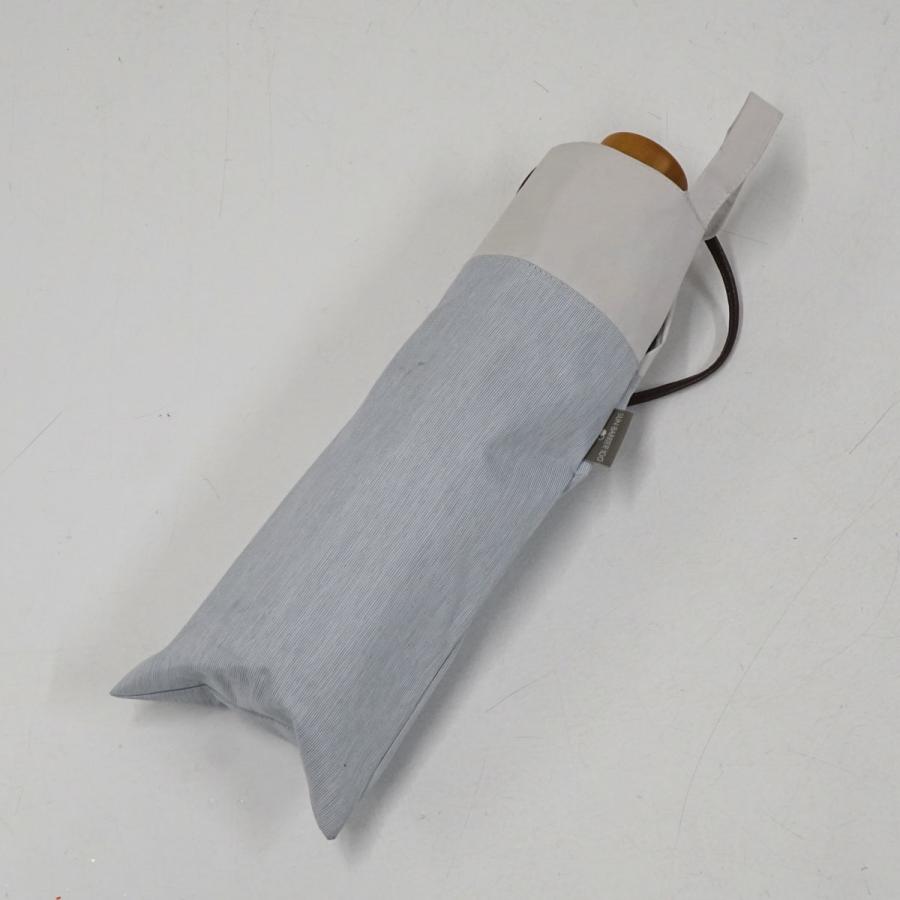 サンバリア100 完全遮光折日傘 USED品 3段折 コンビmoku ブルー