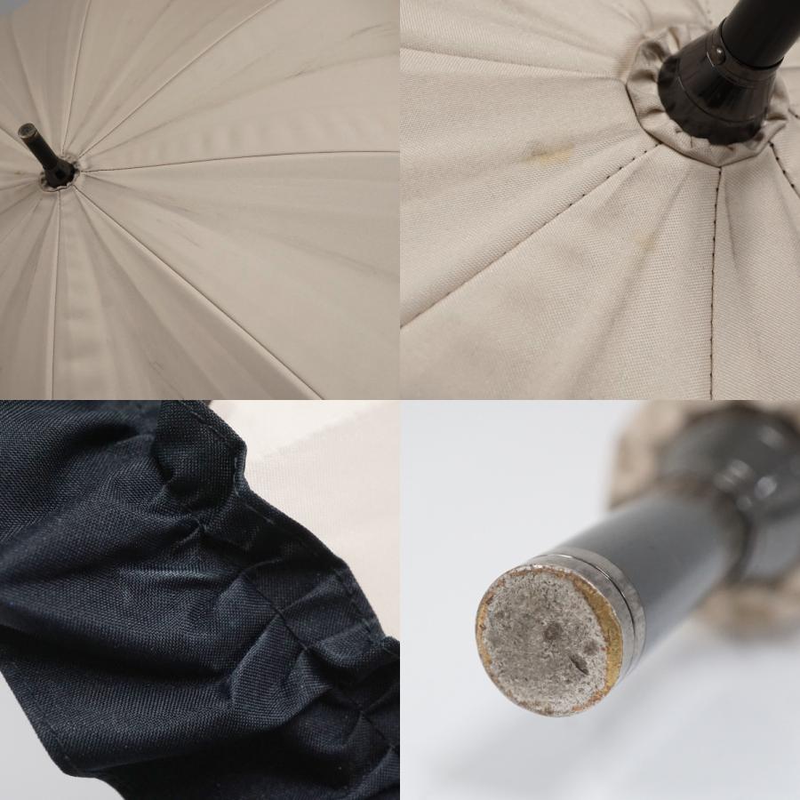 ロサブラン 完全遮光日傘 USED品 ショート フリル ベージュ×ブラック ロサブラン 芦屋ロサブラン 完全遮光日傘 USED美品