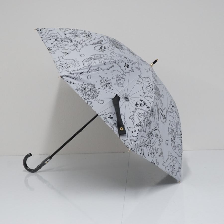 日傘 晴雨兼用 Beaurance ビューランス グレー系 地図柄 USED美