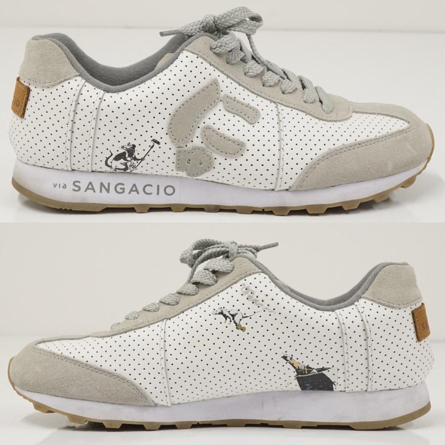 新品 via SANGACIO✕バンクシー スニーカー ホワイト/ベージュ にゅ にゅ〜ず スニーカー バンクシー BRANDALISED 27.5cm 新品