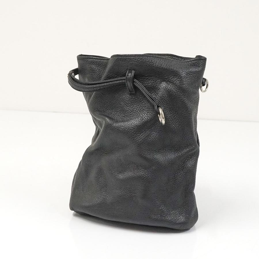 HERGOPOCH（エルゴポック） ソフトシュリンクレザー 巾着ポーチ USED美