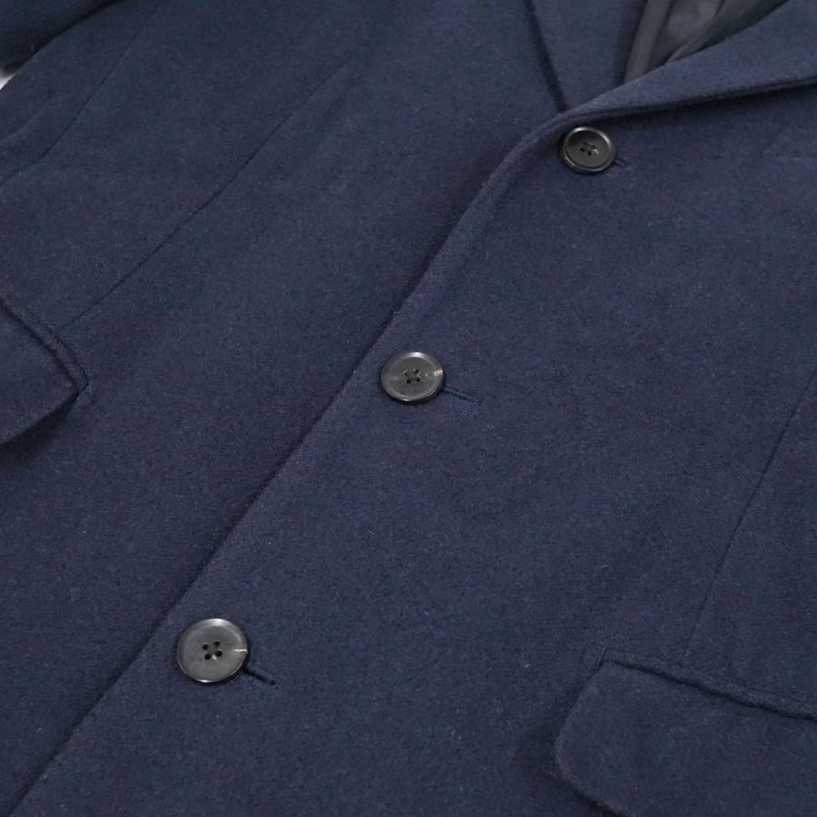 美品『ユニバーサルランゲージ』チェスターコート/カシミヤ混/イタリア生地/L/紺 美品『ユニバーサルランゲージ』チェスターコート/カシミヤ混/イタリア