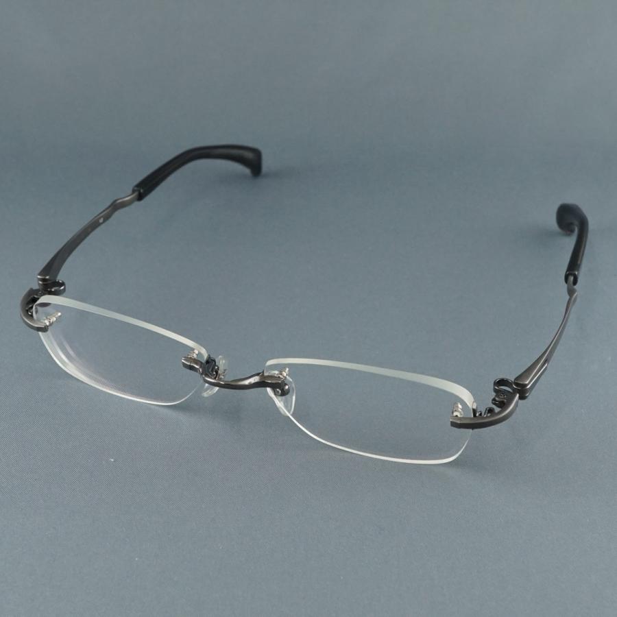 999.9 フォーナインズ 眼鏡 USED美品 TW-31T col.12 ガンメタリック ダークグレーマット チタン 中古 ケース付き X8749_1