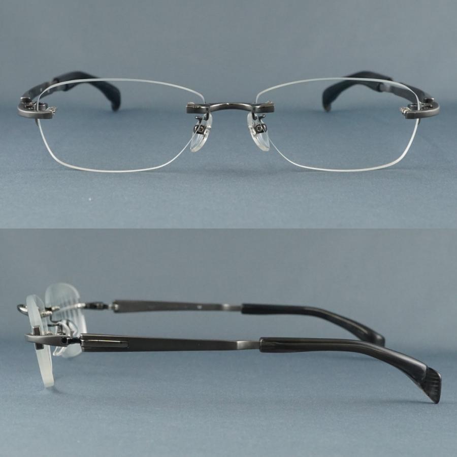 999.9 フォーナインズ 眼鏡 USED美品 TW-31T col.12 ガンメタリック ダークグレーマット チタン 中古 ケース付き X8749_3