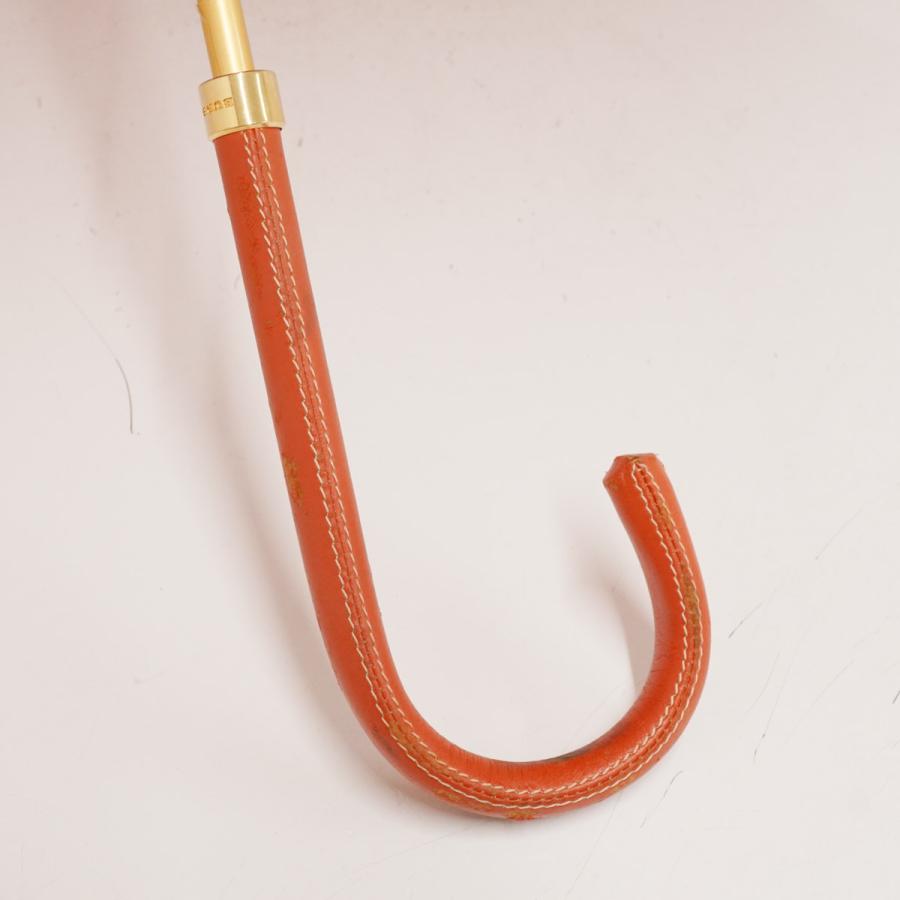 BURBERRY（バーバリー） 傘 USED品 ドット オレンジ レザー手元