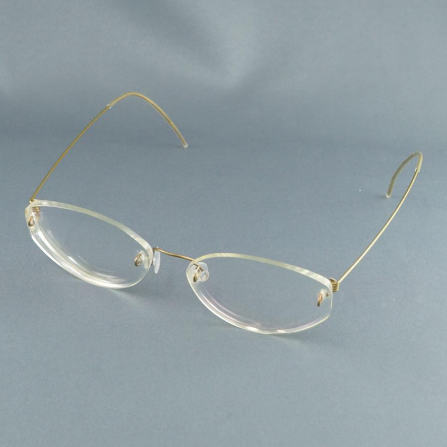 眼鏡 LINDBERG USED美品 リンドバーグ TB-155 イエロー リムレス ツー
