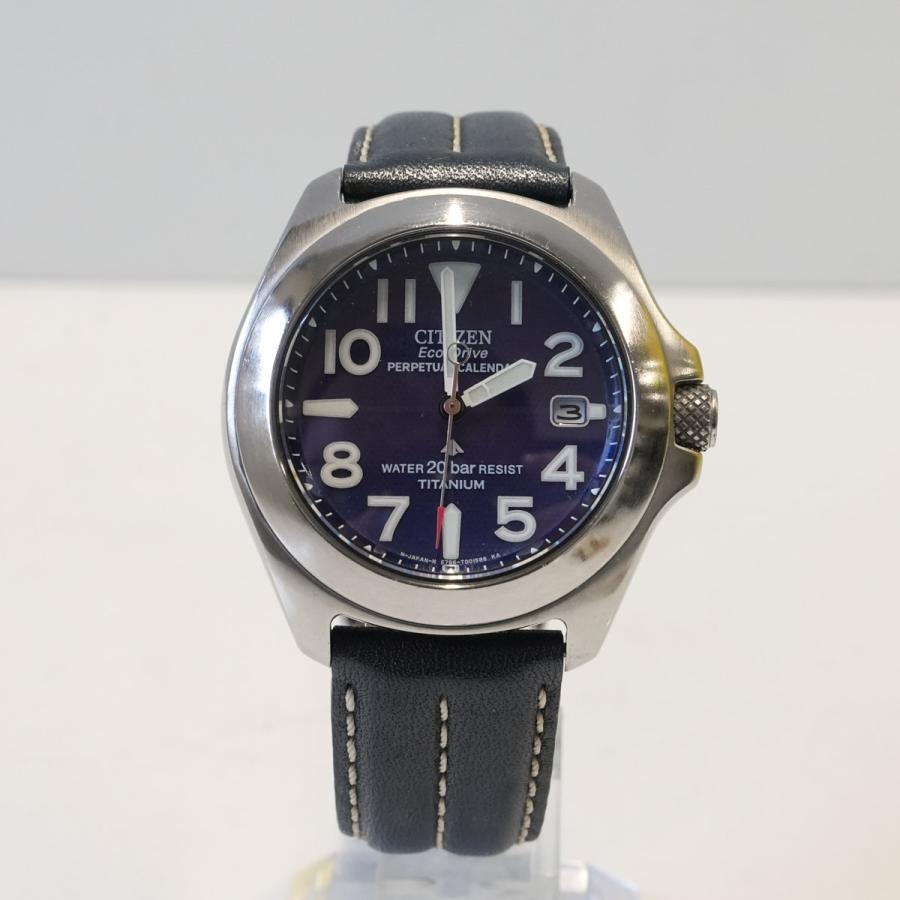 CITIZEN PROMASTER PMT56-2712 メンズ 腕時計 USED美品 プロマスター チタン パーペチュアルカレンダー ソーラー ベルト社外 完動品 X9088 PROMASTER CITIZEN PMT56-2712 メンズ 腕時計 USED美品 プロマスター