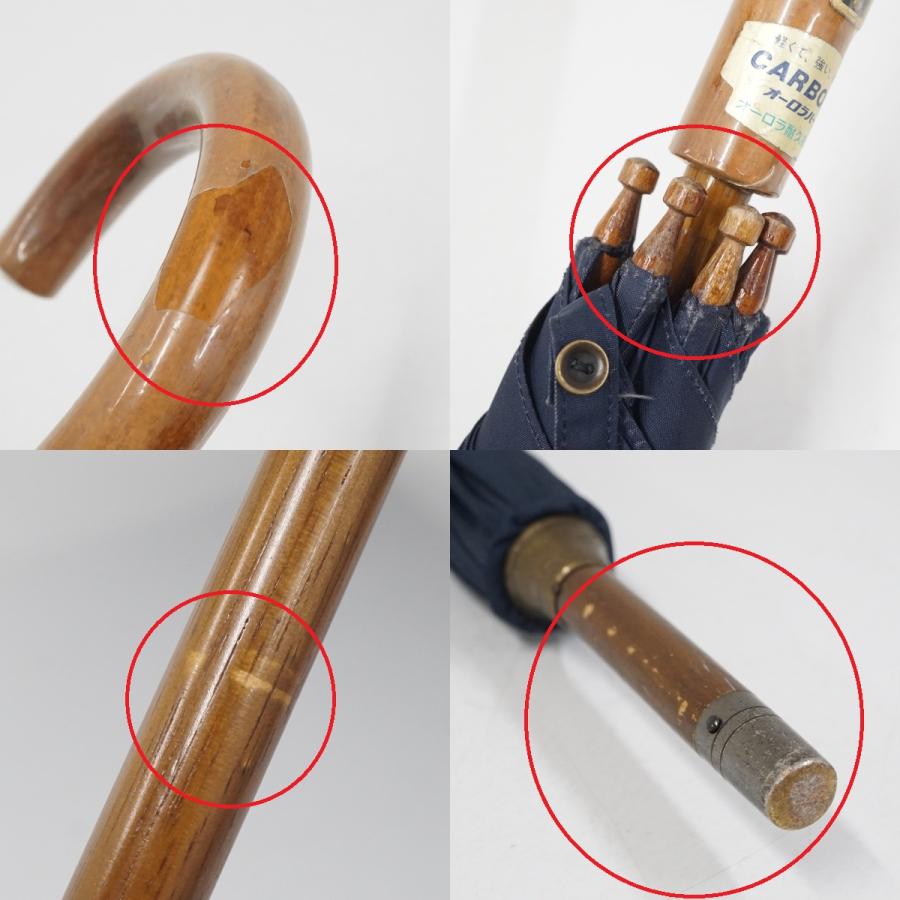 BURBERRY（バーバリー） 傘 USED品 紳士傘 ネイビー ホース 木製手元