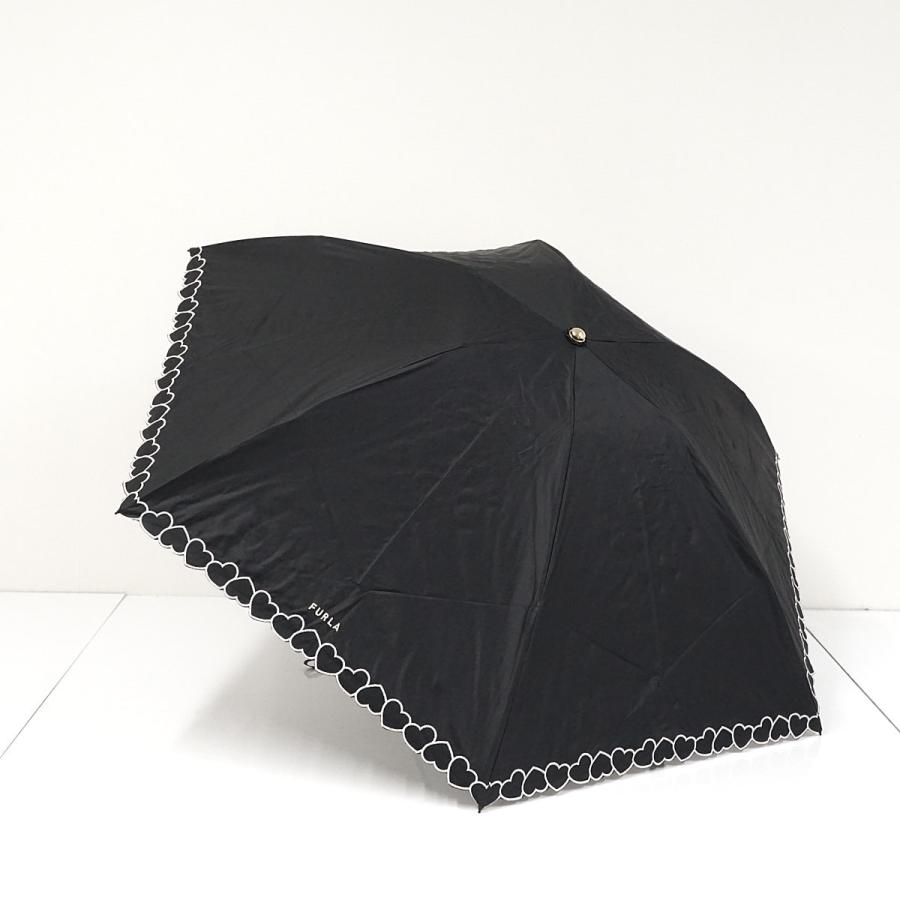 FURLA（フルラ） 折りたたみ日傘 USED美品 晴雨兼用 ハート刺繍