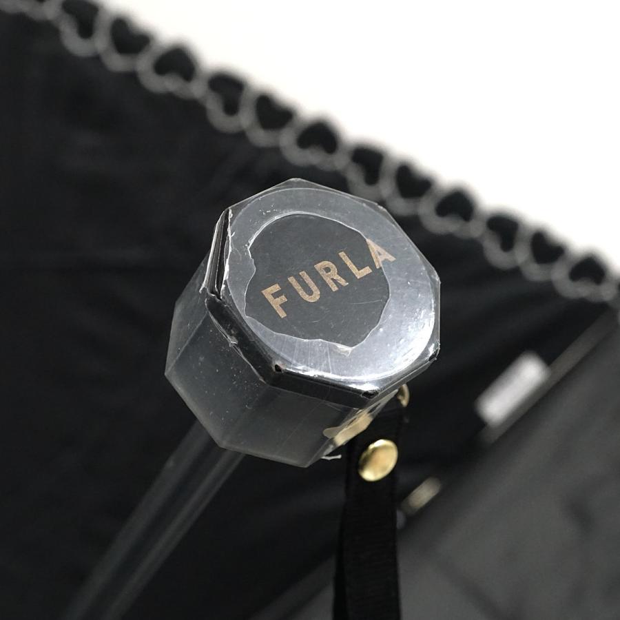 FURLA（フルラ） 折りたたみ日傘 USED美品 晴雨兼用 ハート刺繍
