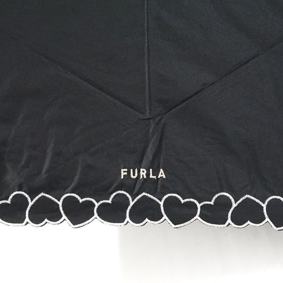 FURLA（フルラ） 折りたたみ日傘 USED美品 晴雨兼用 ハート刺繍