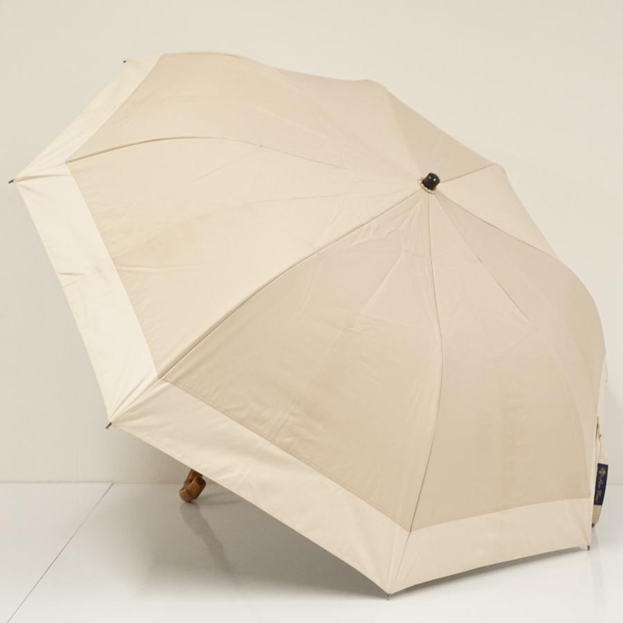 完全遮光折日傘 芦屋ロサブラン USED品 シャンパンベージュ×ベージュ