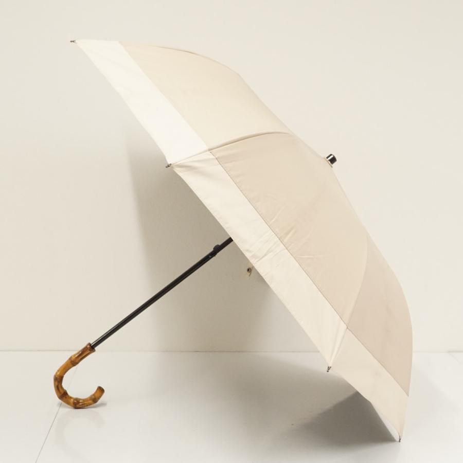 完全遮光折日傘 芦屋ロサブラン USED品 シャンパンベージュ×ベージュ