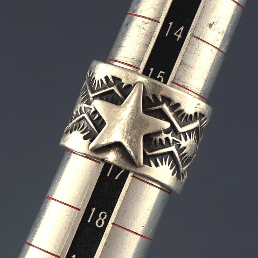 ナバホ族 SUNSHINE REEVES スターモチーフリング USED美品