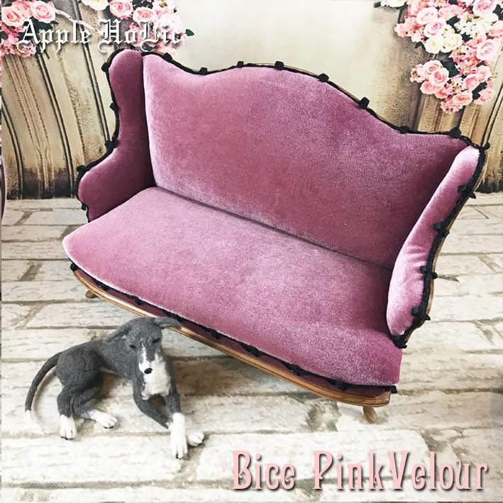 ドール用1/4サイズ クラシカルソファ3人用 ワインローズ 家具 椅子 ドール用1/4サイズ クラシカルソファ3人用 ワインローズ 家具 椅子