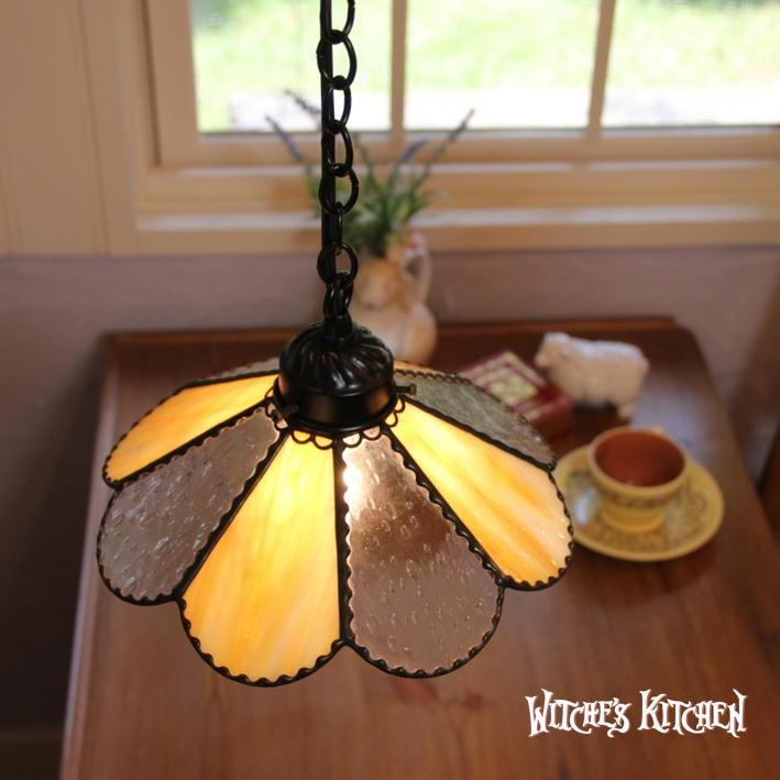 ステンドグラス ランプ ペンダントライト 照明 おしゃれ Flora Yellow