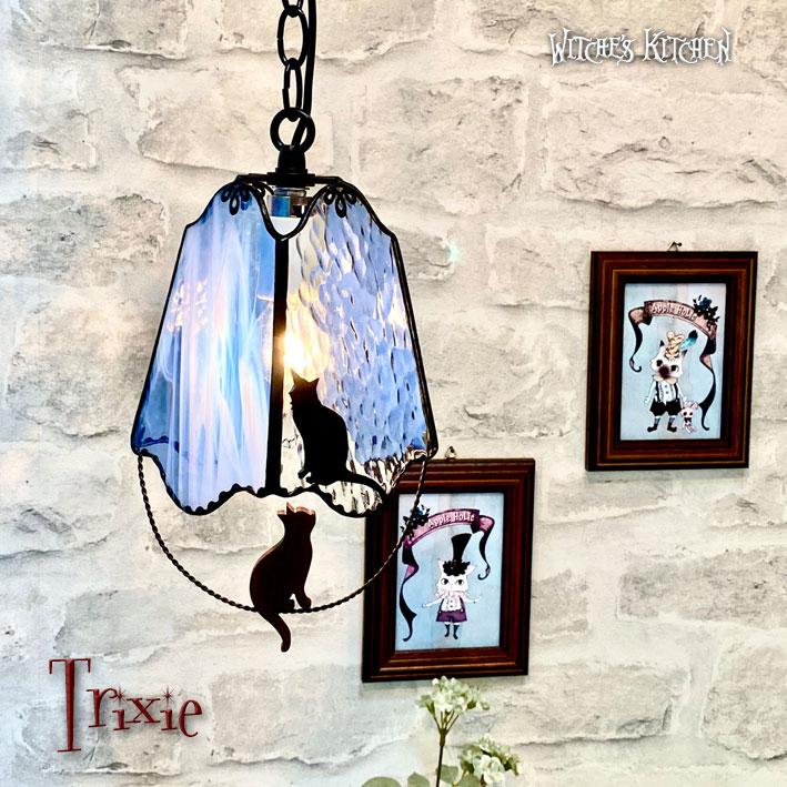 ステンドグラス ランプ 猫のペンダントライト 照明 おしゃれ Trixie