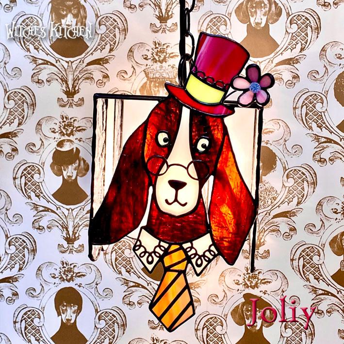 ステンドグラス ランプ 犬のペンダントライト 照明 おしゃれ Jolly