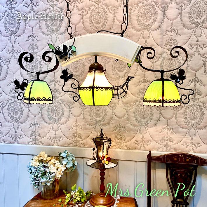 アンティーク風ダークグリーンシャンデリア アンティーク風ダークグリーンシャンデリア