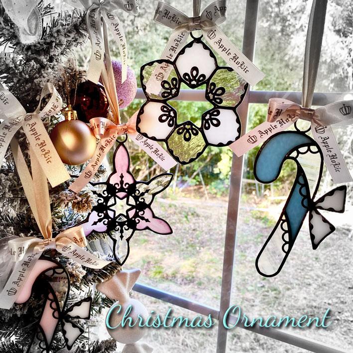 作家 ハンドメイド クリスマス オーナメント 01 ガラス ステンド 作家 ハンドメイド クリスマス オーナメント 01 ガラス ステンド