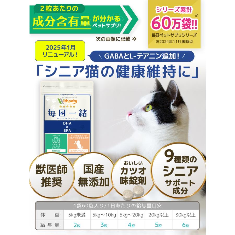 猫用 毎日腎活3袋+毎日一緒DHA&EPA1袋 猫用 毎日腎活3袋+毎日一緒DHA&EPA1袋 毎日一緒【公式ウィズペティ】