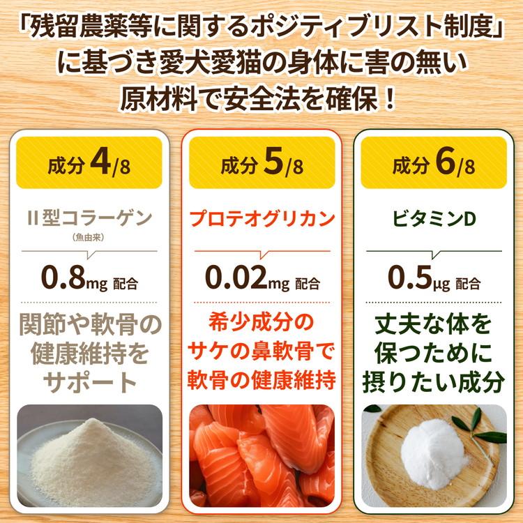 犬 猫 関節 サプリ イミダゾールペプチド グルコサミン コンドロイチン コラーゲン プロテオグリカン ビタミンD ビタミンD 緑イ貝 MSM（毎日散歩） |  | 05