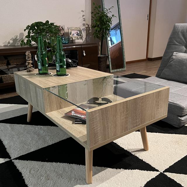With:)SOFA テーブル センターテーブル 引出し付き メラミン With:)SOFA テーブル センターテーブル 引出し付き メラミン
