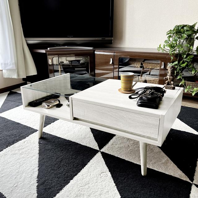 With:)SOFA テーブル センターテーブル 引出し付き メラミン With:)SOFA テーブル センターテーブル 引出し付き メラミン