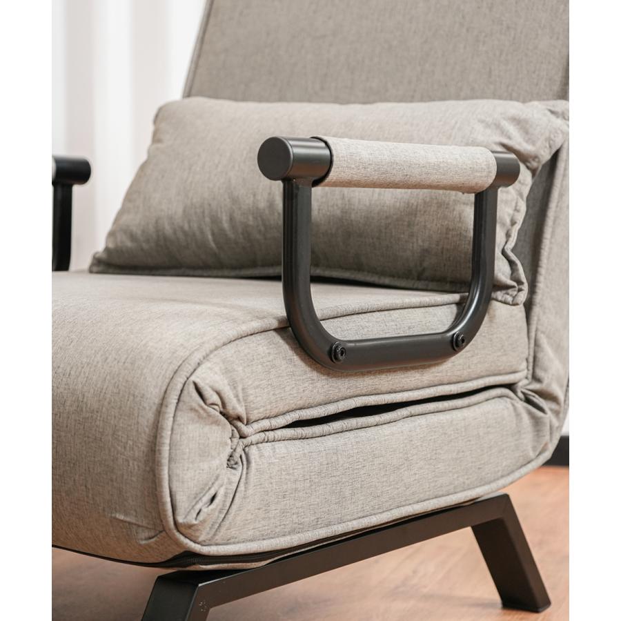 ソファベッド コンパクト 幅60cm 14段階リクライニング カバーリング仕様 脚収納式 さらさら生地 1人用 ソファ 1人掛け 省スペース msb60 | With：）SOFA | 12