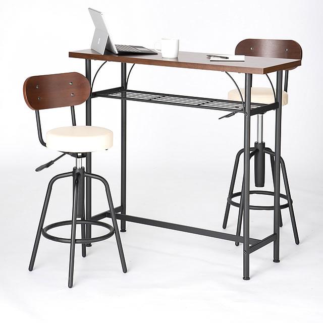 タム／カウンターチェア　バーチェア　ブラックレザー　昇降 タムチェア TAM-3 バーチェア カウンターチェア モダン レトロ