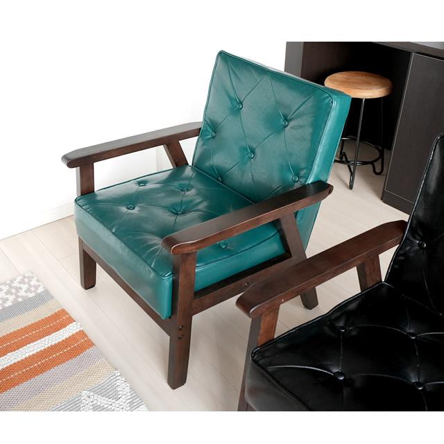 With：）SOFA（ウィズソファ） ソファ 1人掛け 木肘 コンパクト