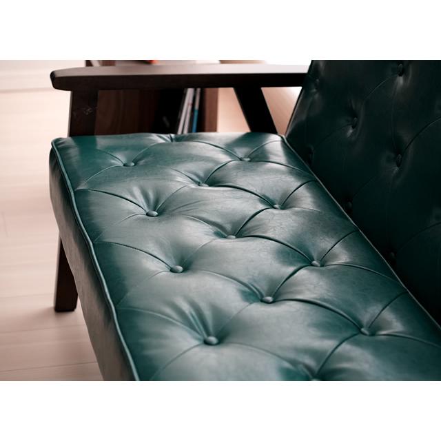 With：）SOFA（ウィズソファ） ソファ 2人掛け 木肘付き コンパクト